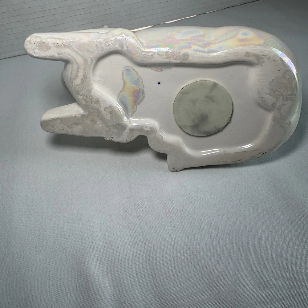 Iridescent Ceramic Unicorn Piggy Bank Gold Horn Rainbow Glaze Coin Bank Fantasy